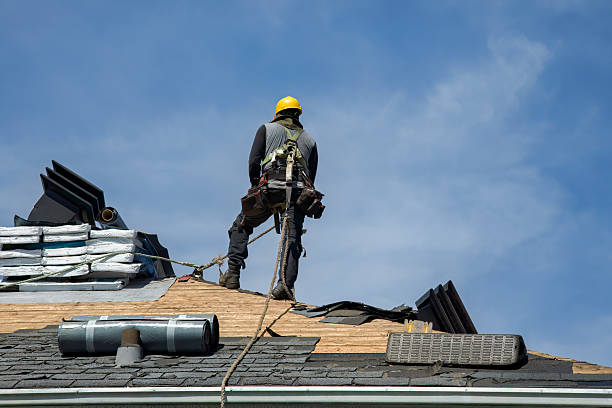 Professional Gutter Installation technician working in Columbus, WI